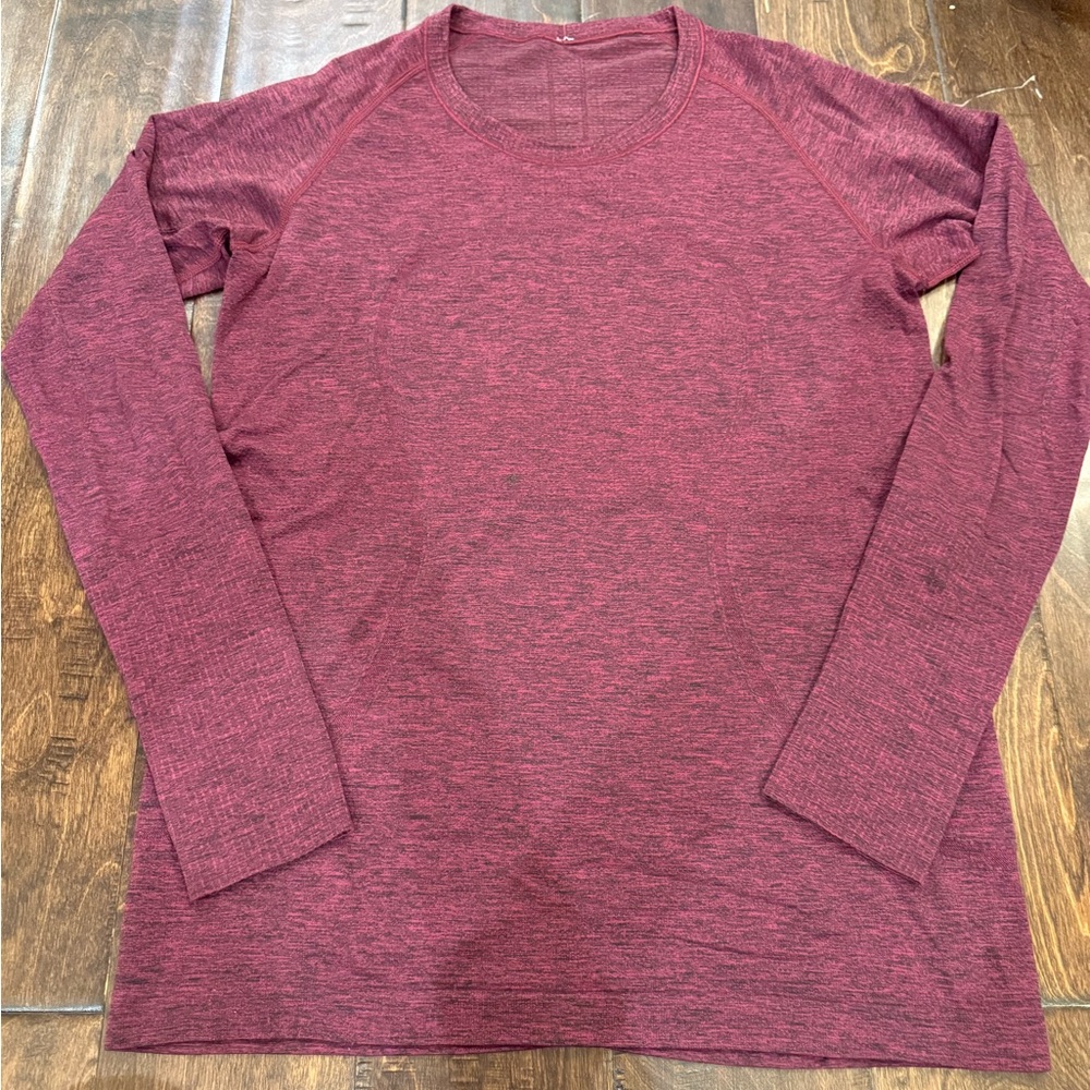 Lululemon Swiftly Tech Long Sleeve Crew Star Ruby Black size 12 - Picture 2 of 11
